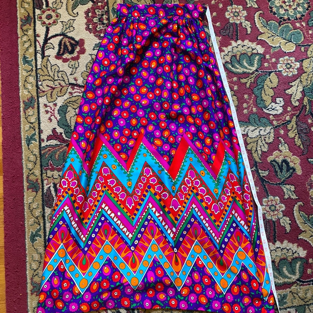 Vintage psychedelic floral maxi skirt s/xs